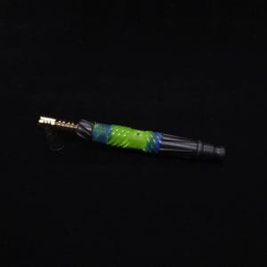 This image portrays Vertex XL Black Ebony Hybrid Dynavap Stem + (2) Mouthpieces🍀 by Dovetail Woodwork.