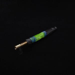 This image portrays Vertex XL Black Ebony Hybrid Dynavap Stem + (2) Mouthpieces🍀 by Dovetail Woodwork.