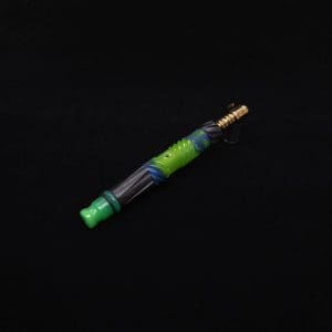 This image portrays Vertex XL Black Ebony Hybrid Dynavap Stem + (2) Mouthpieces🍀 by Dovetail Woodwork.