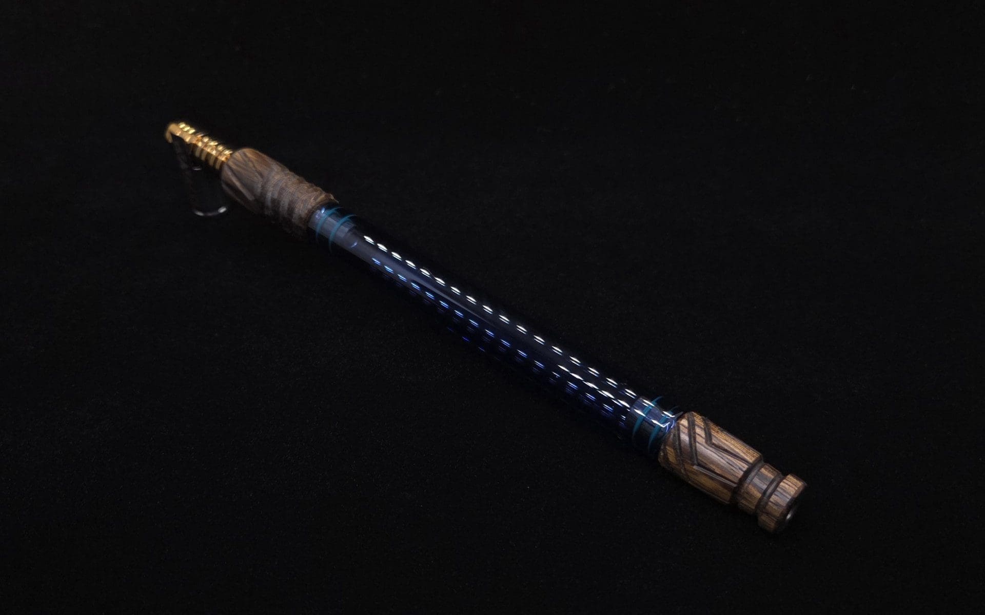 This image portrays Dynavap Vertex Boro-Glass Jr./Ebony Wood Specialty Stem Setup-NEW! by Dovetail Woodwork.