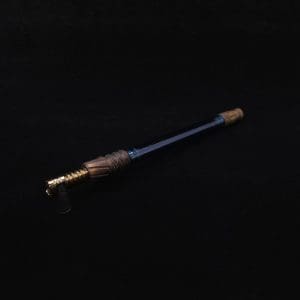 This image portrays Dynavap Vertex Boro-Glass Jr./Ebony Wood Specialty Stem Setup-NEW! by Dovetail Woodwork.