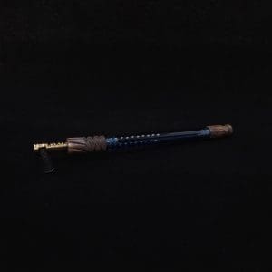 This image portrays Dynavap Vertex Boro-Glass Jr./Ebony Wood Specialty Stem Setup-NEW! by Dovetail Woodwork.