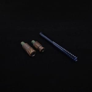 This image portrays Dynavap Vertex Boro-Glass Jr./Ebony Wood Specialty Stem Setup-NEW! by Dovetail Woodwork.