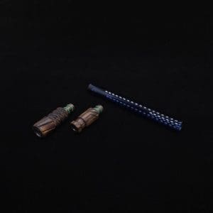 This image portrays Dynavap Vertex Boro-Glass Jr./Ebony Wood Specialty Stem Setup-NEW! by Dovetail Woodwork.