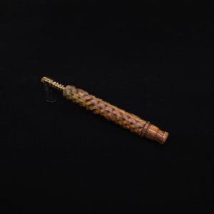 This image portrays High Class Reaper Spine XL Dynavap Stem + Book-Matched Mouthpiece - NEW! 𓌜 by Dovetail Woodwork.