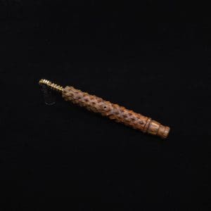 This image portrays High Class Reaper Spine XL Dynavap Stem + Book-Matched Mouthpiece - NEW! 𓌜 by Dovetail Woodwork.