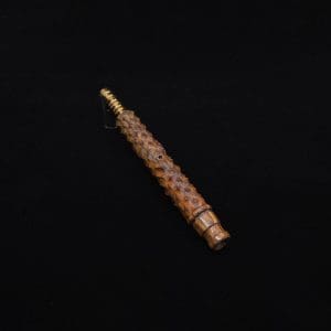 This image portrays High Class Reaper Spine XL Dynavap Stem + Book-Matched Mouthpiece - NEW! 𓌜 by Dovetail Woodwork.