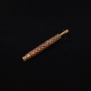 This image portrays High Class Reaper Spine XL Dynavap Stem + Book-Matched Mouthpiece - NEW! 𓌜 by Dovetail Woodwork.