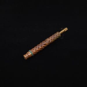 This image portrays High Class Reaper Spine XL Dynavap Stem + Book-Matched Mouthpiece - NEW! 𓌜 by Dovetail Woodwork.