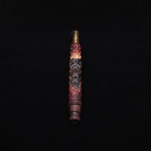 This image portrays High Class Reaper Spine XL Hybrid Dynavap Stem + (2) Book-Matched Mouthpieces -🔥𓌜 by Dovetail Woodwork.