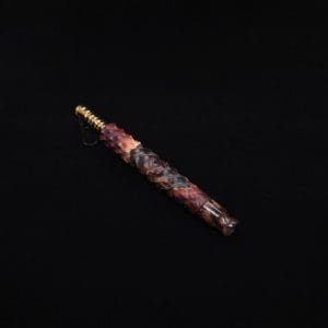 This image portrays High Class Reaper Spine XL Hybrid Dynavap Stem + (2) Book-Matched Mouthpieces -🔥𓌜 by Dovetail Woodwork.