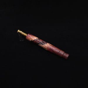 This image portrays Crested Side-Grip XL Hybrid Dynavap Stem + Book-Matched Mouthpiece - New! 🍀 by Dovetail Woodwork.