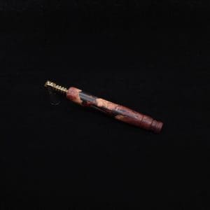 This image portrays Crested Side-Grip XL Hybrid Dynavap Stem + Book-Matched Mouthpiece - New! 🍀 by Dovetail Woodwork.