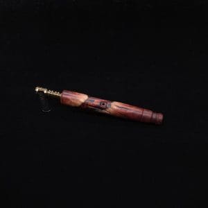 This image portrays Crested Side-Grip XL Hybrid Dynavap Stem + Book-Matched Mouthpiece - New! 🍀 by Dovetail Woodwork.