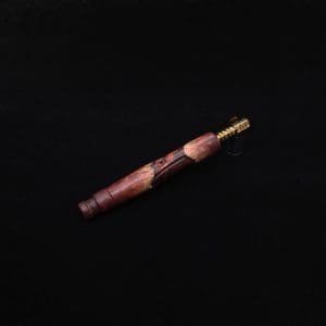 This image portrays Crested Side-Grip XL Hybrid Dynavap Stem + Book-Matched Mouthpiece - New! 🍀 by Dovetail Woodwork.