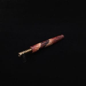 This image portrays Crested Side-Grip XL Hybrid Dynavap Stem + Book-Matched Mouthpiece - New! 🍀 by Dovetail Woodwork.