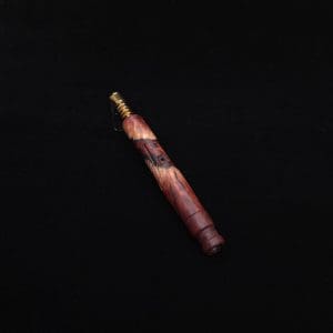 This image portrays Crested Side-Grip XL Hybrid Dynavap Stem + Book-Matched Mouthpiece - New! 🍀 by Dovetail Woodwork.