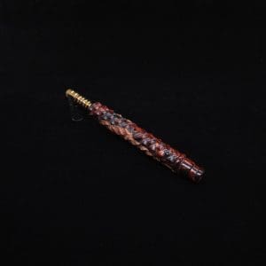 This image portrays High Class Reaper Spine XL Hybrid Dynavap Stem + Book-Matched Mouthpiece -🔥𓌜 by Dovetail Woodwork.