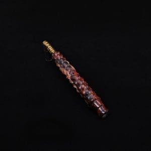 This image portrays High Class Reaper Spine XL Hybrid Dynavap Stem + Book-Matched Mouthpiece -🔥𓌜 by Dovetail Woodwork.