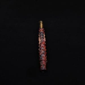 This image portrays High Class Reaper Spine XL Hybrid Dynavap Stem + Book-Matched Mouthpiece -🔥𓌜 by Dovetail Woodwork.