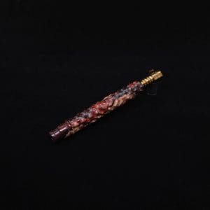 This image portrays High Class Reaper Spine XL Hybrid Dynavap Stem + Book-Matched Mouthpiece -🔥𓌜 by Dovetail Woodwork.