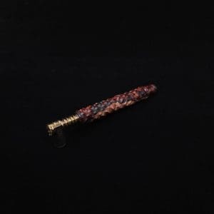 This image portrays High Class Reaper Spine XL Hybrid Dynavap Stem + Book-Matched Mouthpiece -🔥𓌜 by Dovetail Woodwork.