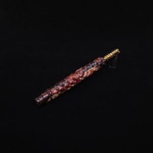 This image portrays High Class Reaper Spine XL Hybrid Dynavap Stem + Book-Matched Mouthpiece -🔥𓌜 by Dovetail Woodwork.