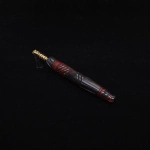 This image portrays Vertex XL Black Ebony Molten Hybrid Dynavap Stem + (2) WPA Mouthpieces 🔥 by Dovetail Woodwork.