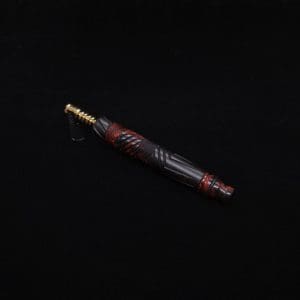 This image portrays Vertex XL Black Ebony Molten Hybrid Dynavap Stem + (2) WPA Mouthpieces 🔥 by Dovetail Woodwork.