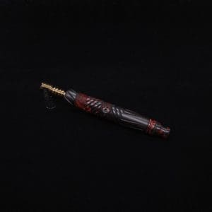 This image portrays Vertex XL Black Ebony Molten Hybrid Dynavap Stem + (2) WPA Mouthpieces 🔥 by Dovetail Woodwork.