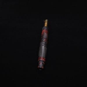 This image portrays Vertex XL Black Ebony Molten Hybrid Dynavap Stem + (2) WPA Mouthpieces 🔥 by Dovetail Woodwork.