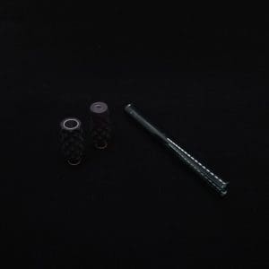 This image portrays Dynavap Reaper Boro-Glass Jr./Ebony Wood Specialty Stem Setup-NEW! by Dovetail Woodwork.