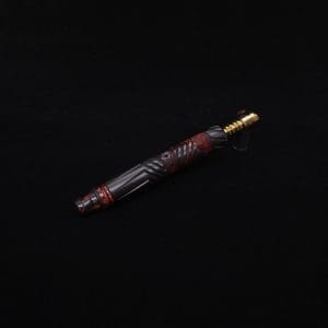 This image portrays Vertex XL Black Ebony Molten Hybrid Dynavap Stem + (2) WPA Mouthpieces 🔥 by Dovetail Woodwork.