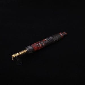 This image portrays Vertex XL Black Ebony Molten Hybrid Dynavap Stem + (2) WPA Mouthpieces 🔥 by Dovetail Woodwork.