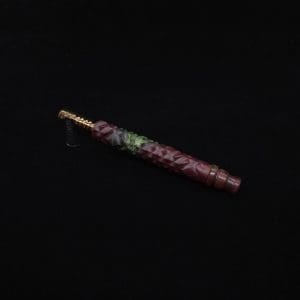 This image portrays High Class Reaper Spine XL Hybrid Dynavap Stem + Book-Matched Mouthpiece -🔥𓌜 by Dovetail Woodwork.