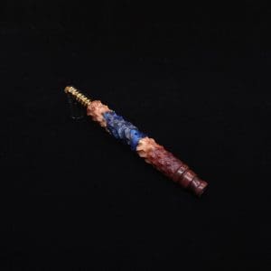 This image portrays High Class Reaper Spine XL Hybrid Dynavap Stem + Book-Matched Mouthpiece -🔥𓌜 by Dovetail Woodwork.