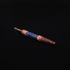 This image portrays High Class Reaper Spine XL Hybrid Dynavap Stem + Book-Matched Mouthpiece -🔥𓌜 by Dovetail Woodwork.