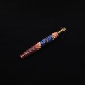 This image portrays High Class Reaper Spine XL Hybrid Dynavap Stem + Book-Matched Mouthpiece -🔥𓌜 by Dovetail Woodwork.