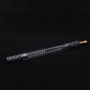 This image portrays Dynavap Reaper 3XL Boro-Glass/Ebony Wood Specialty Stem Setup-NEW! by Dovetail Woodwork.