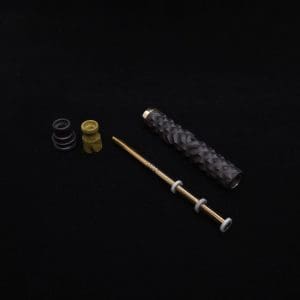 This image portrays Special Edition High Class Reaper Spine XL Dynavap Stem + XXL Condenser/(2) Mouthpieces - NEW!🍀 𓌜 by Dovetail Woodwork.