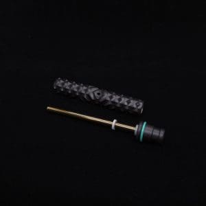 This image portrays High Class Reaper Spine XL Dynavap Stem + XXL Condenser/Mouthpiece - NEW! 𓌜 🎃 by Dovetail Woodwork.