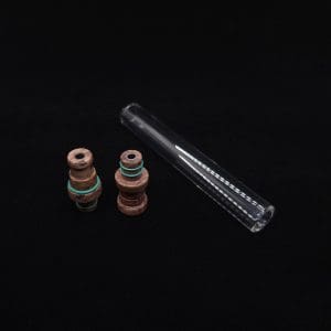 This image portrays Dynavap 3XL Boro-Glass/Maple Burl Wood Specialty Stem Setup-NEW Design! by Dovetail Woodwork.