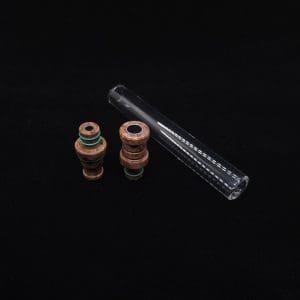 This image portrays Dynavap 3XL Boro-Glass/Maple Burl Wood Specialty Stem Setup-NEW Design! by Dovetail Woodwork.