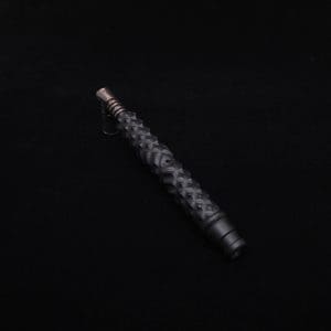 This image portrays High Class Reaper Spine XL Dynavap Stem + XXL Condenser/Ebony Mouthpiece - NEW! 𓌜 🎃 by Dovetail Woodwork.