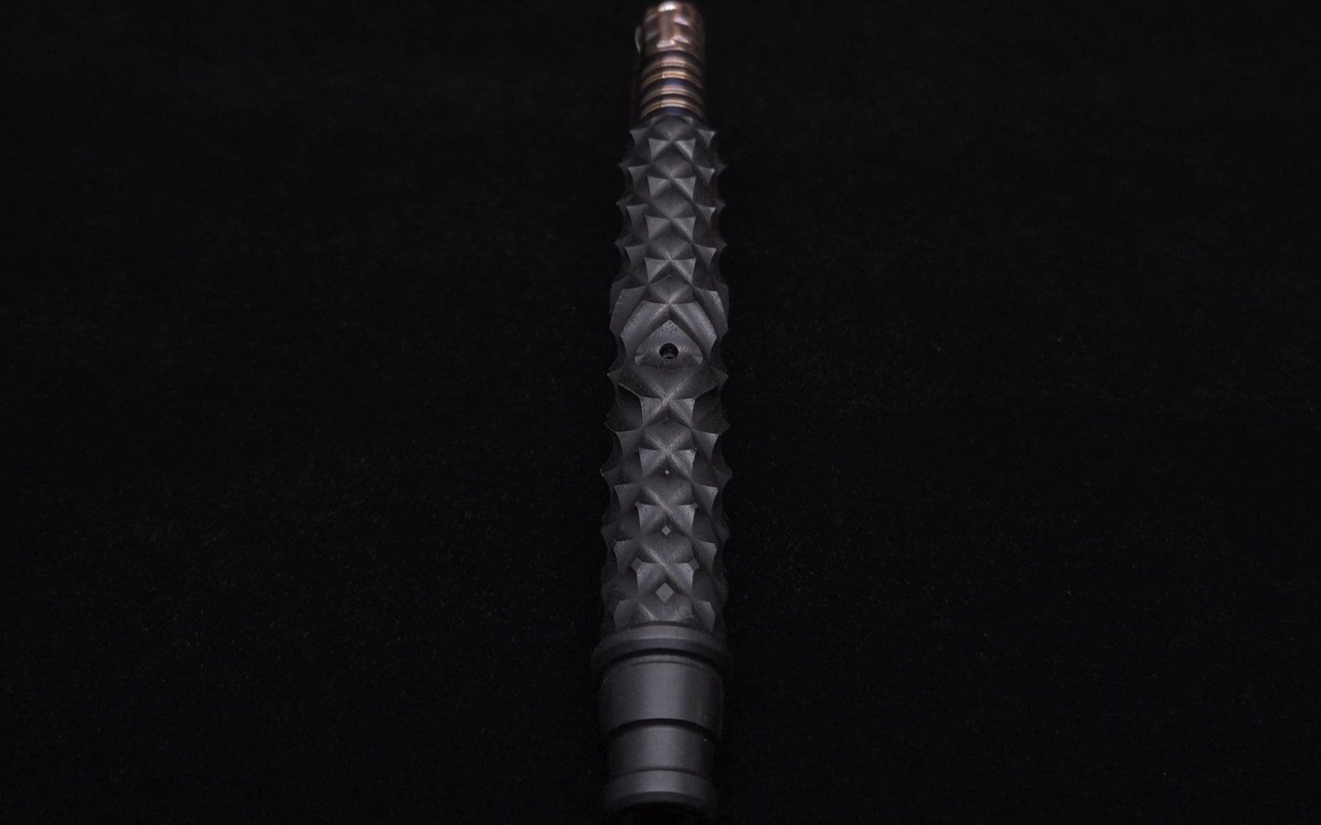 This image portrays High Class Reaper Spine XL Dynavap Stem + XXL Condenser/Ebony Mouthpiece - NEW! 𓌜 🎃 by Dovetail Woodwork.