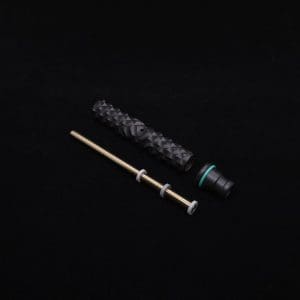 This image portrays High Class Reaper Spine XL Dynavap Stem + XXL Condenser/Ebony Mouthpiece - NEW! 𓌜 🎃 by Dovetail Woodwork.