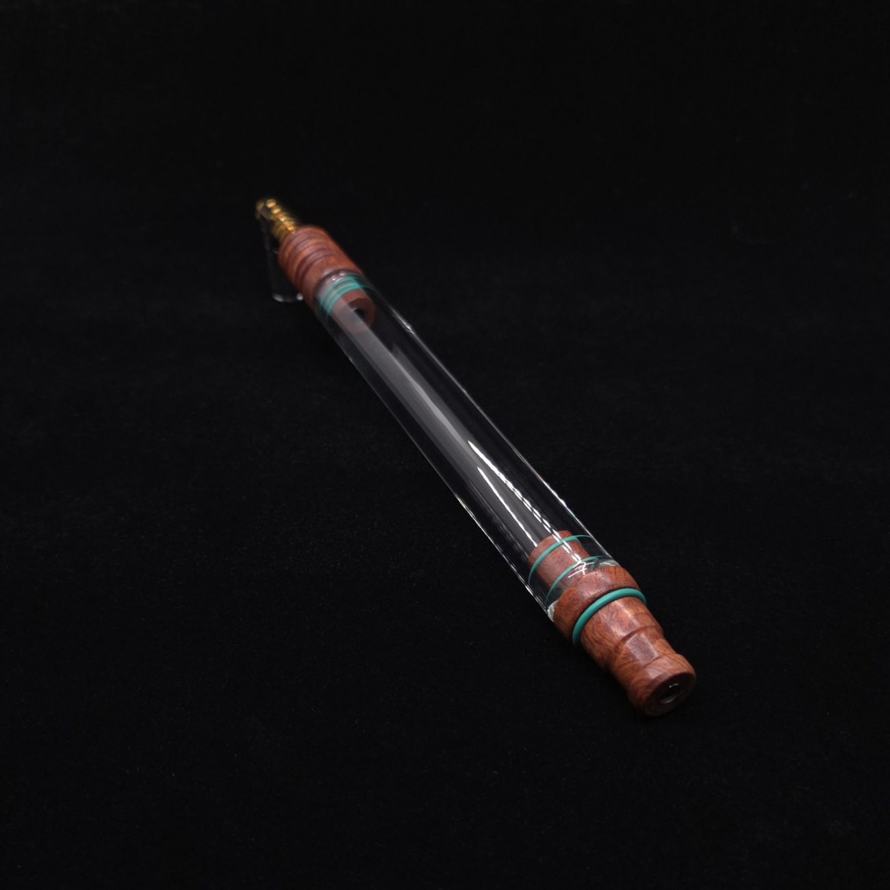 This image portrays Dynavap 3XL Boro-Glass/Amboyna Burl Wood Specialty Stem Setup-NEW Design! by Dovetail Woodwork.