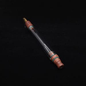 This image portrays Dynavap 3XL Boro-Glass/Amboyna Burl Wood Specialty Stem Setup-NEW Design! by Dovetail Woodwork.