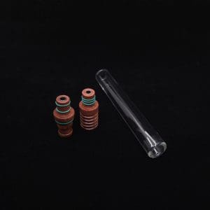 This image portrays Dynavap 3XL Boro-Glass/Amboyna Burl Wood Specialty Stem Setup-NEW Design! by Dovetail Woodwork.