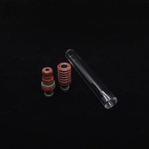 This image portrays Dynavap 3XL Boro-Glass/Amboyna Burl Wood Specialty Stem Setup-NEW Design! by Dovetail Woodwork.